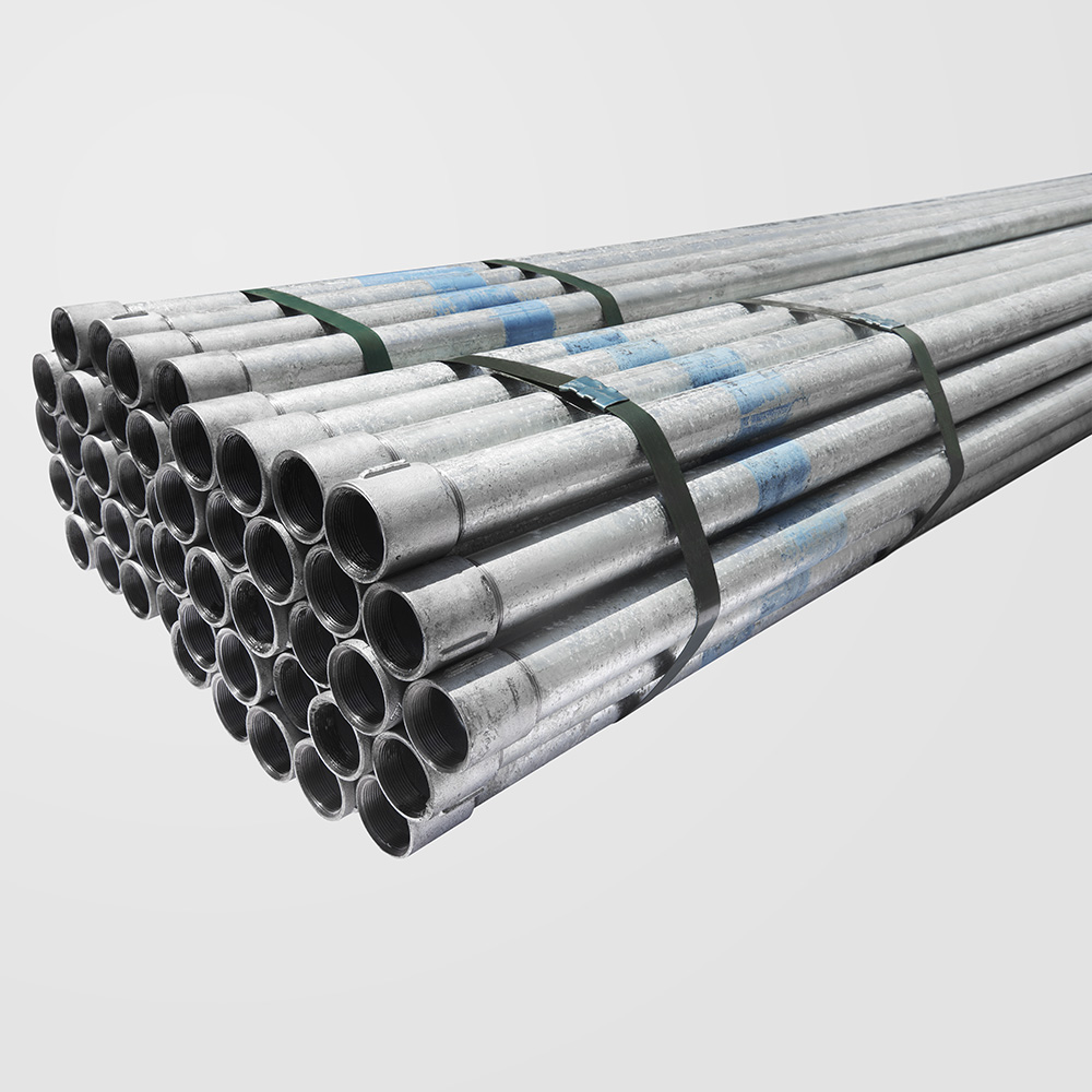 MIG-MELEWAR GI pipe, threaded socket end, to BS EN 10255 — for steel conduit and cable protection